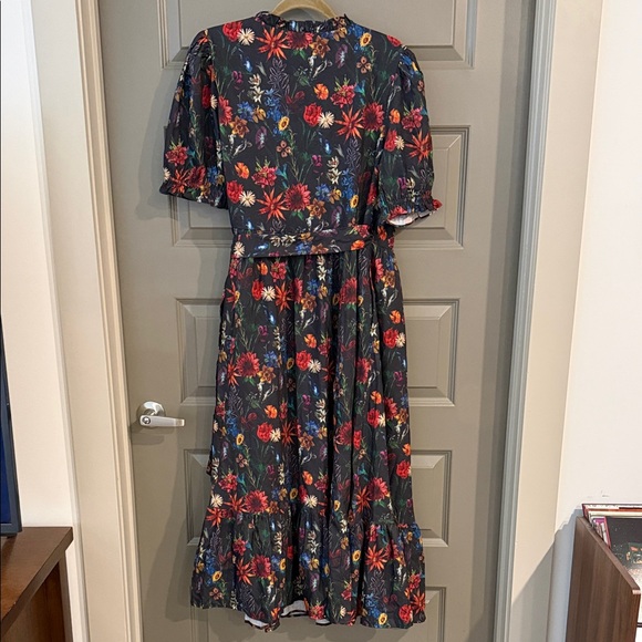 JessaKae Black Floral Midi Wrap Dress - Picture 4 of 6